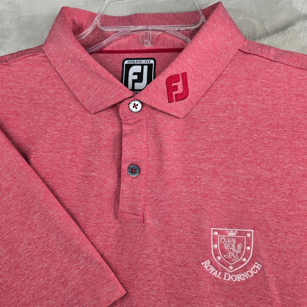 FootJoy FJ Tour Athletic Fit Royal Dornock Golf Polo Shirt Men's XL Red